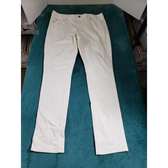 Lilly Pulitzer Jeans Size 12 Womens White Denim Pants Ladies Main Line Straight - Picture 2 of 15